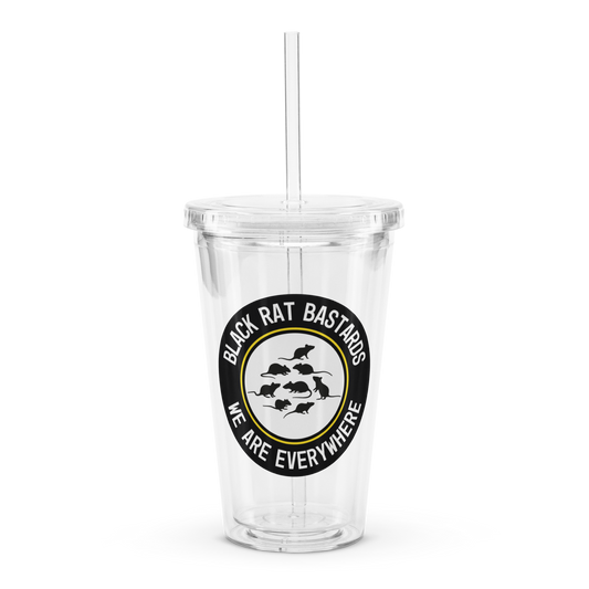 Clear plastic tumbler - Black Rat Bastards - We are everywhere