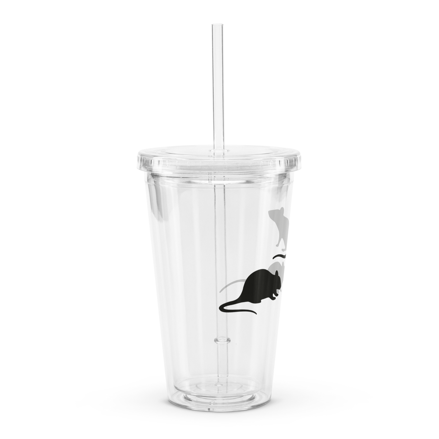 Clear plastic tumbler - The Rat Family