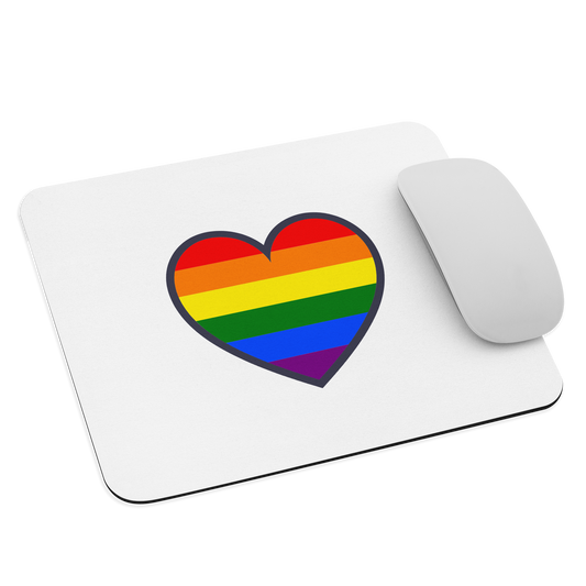 Mouse pad - Love with Pride - Heart symbol rainbow