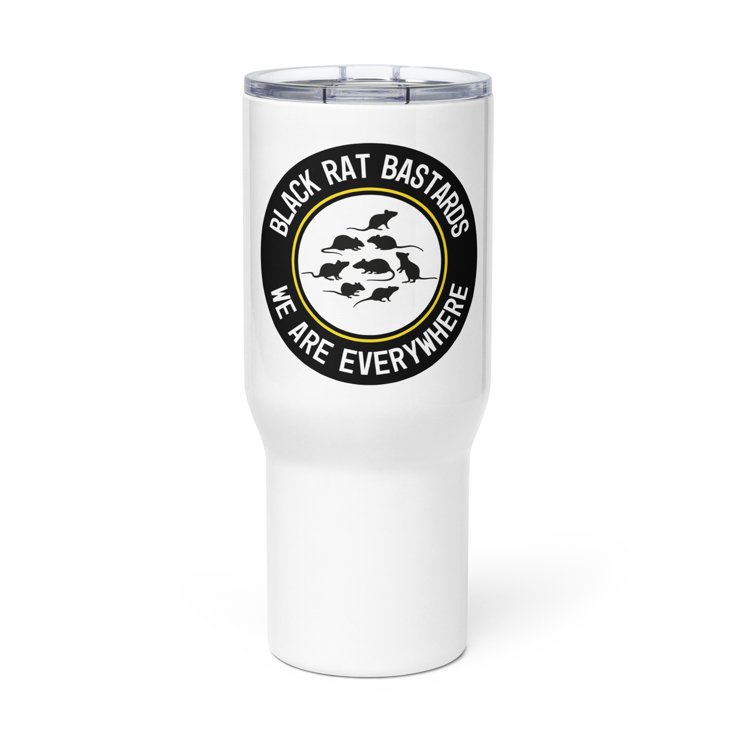 Travel mug with a handle - Black Rat Bastards - We are everywhere