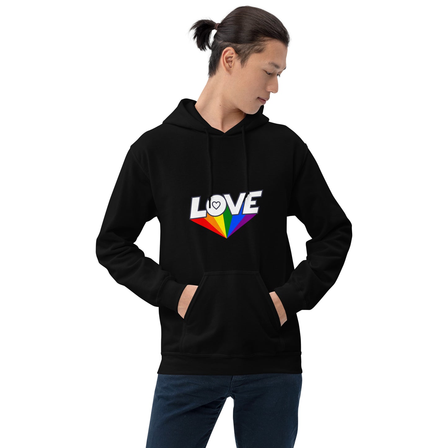 Hoodie - Love with Pride - LOVE sign rainbow