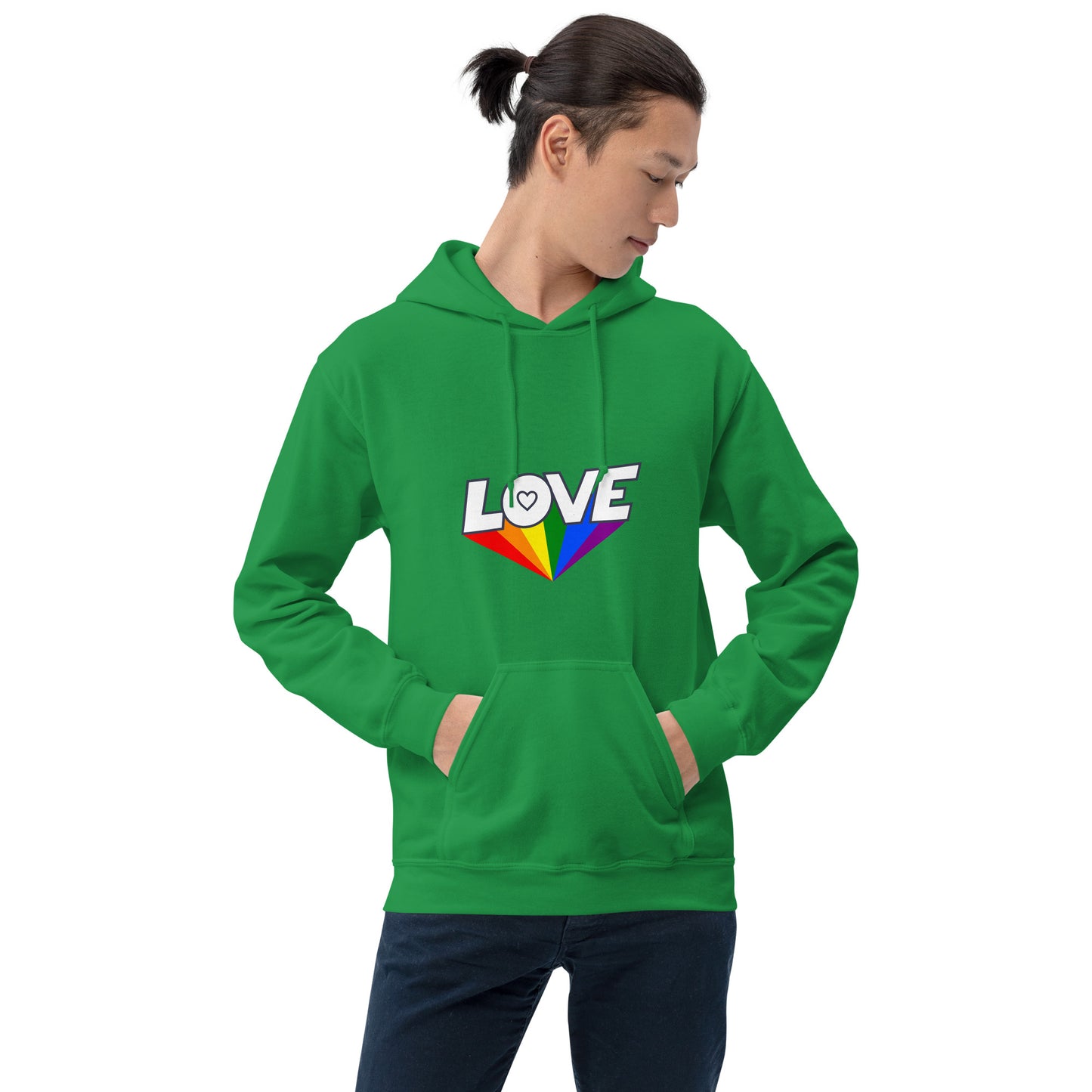 Hoodie - Love with Pride - LOVE sign rainbow