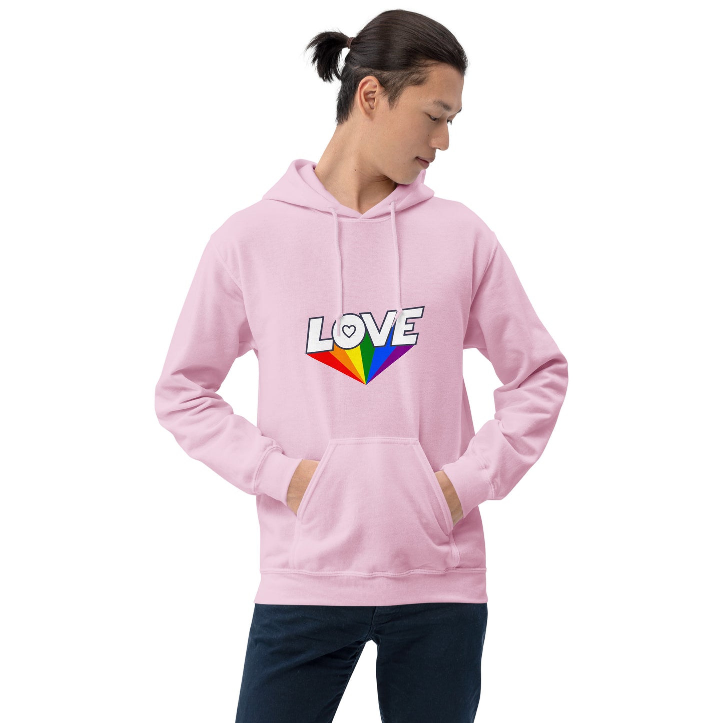 Hoodie - Love with Pride - LOVE sign rainbow