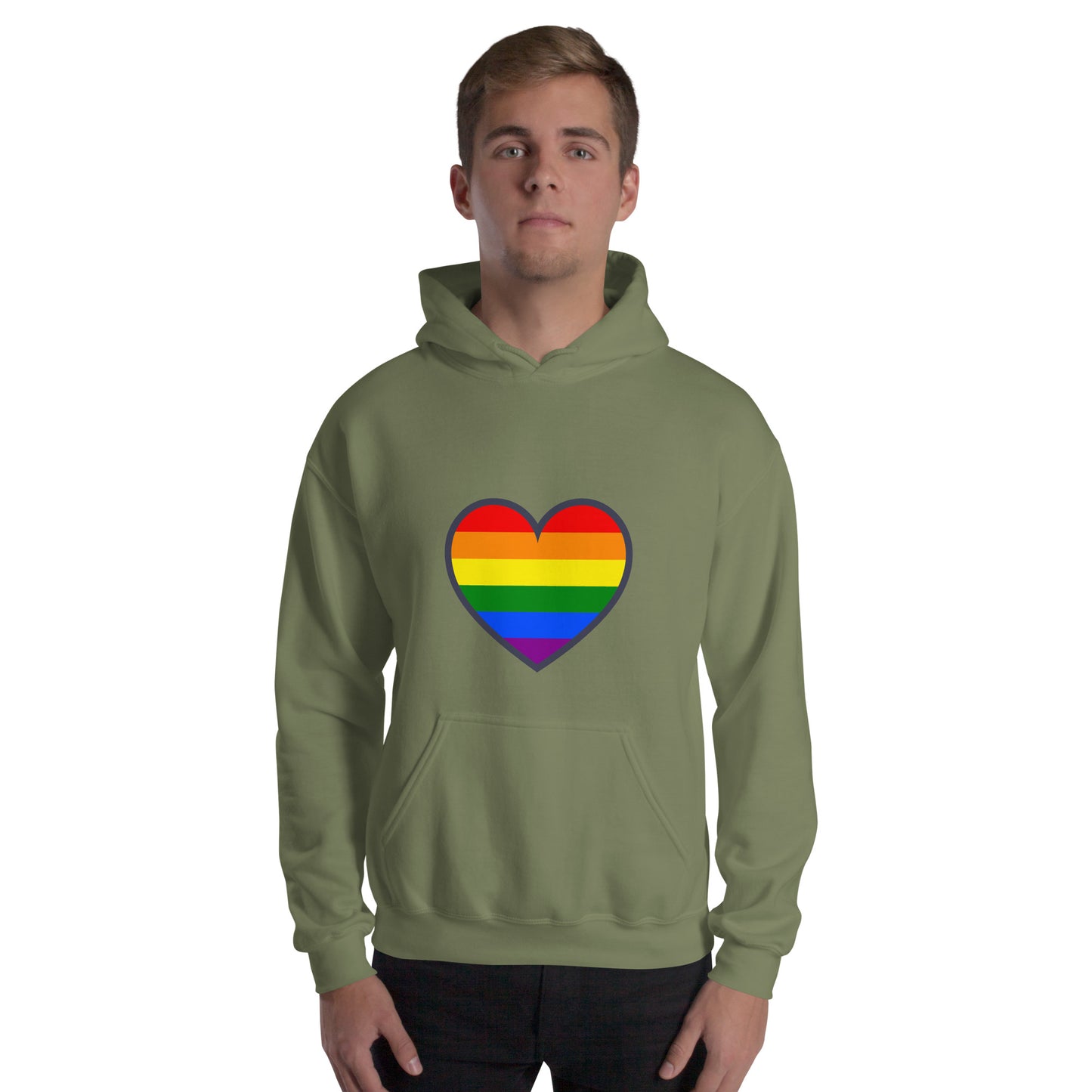 Hoodie - Love with Pride - Heart symbol rainbow