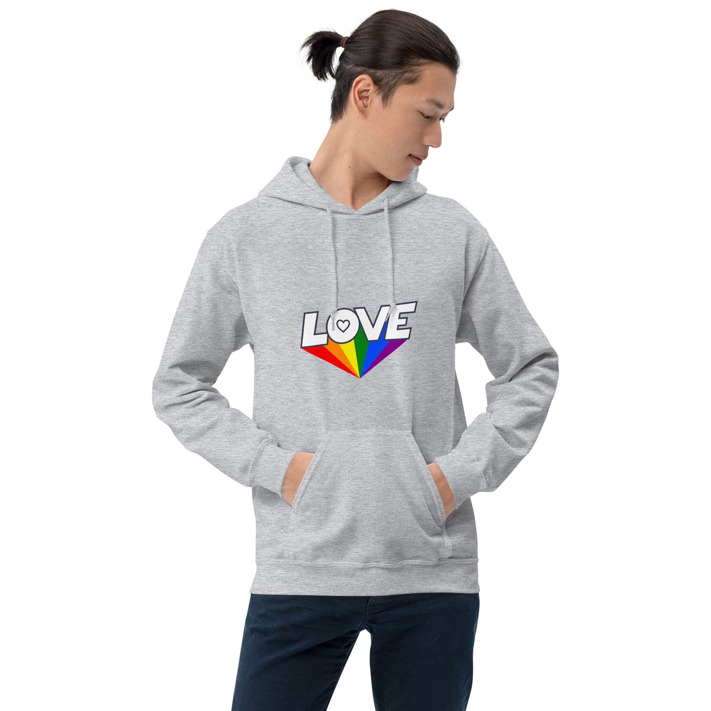 Hoodie - Love with Pride - LOVE sign rainbow