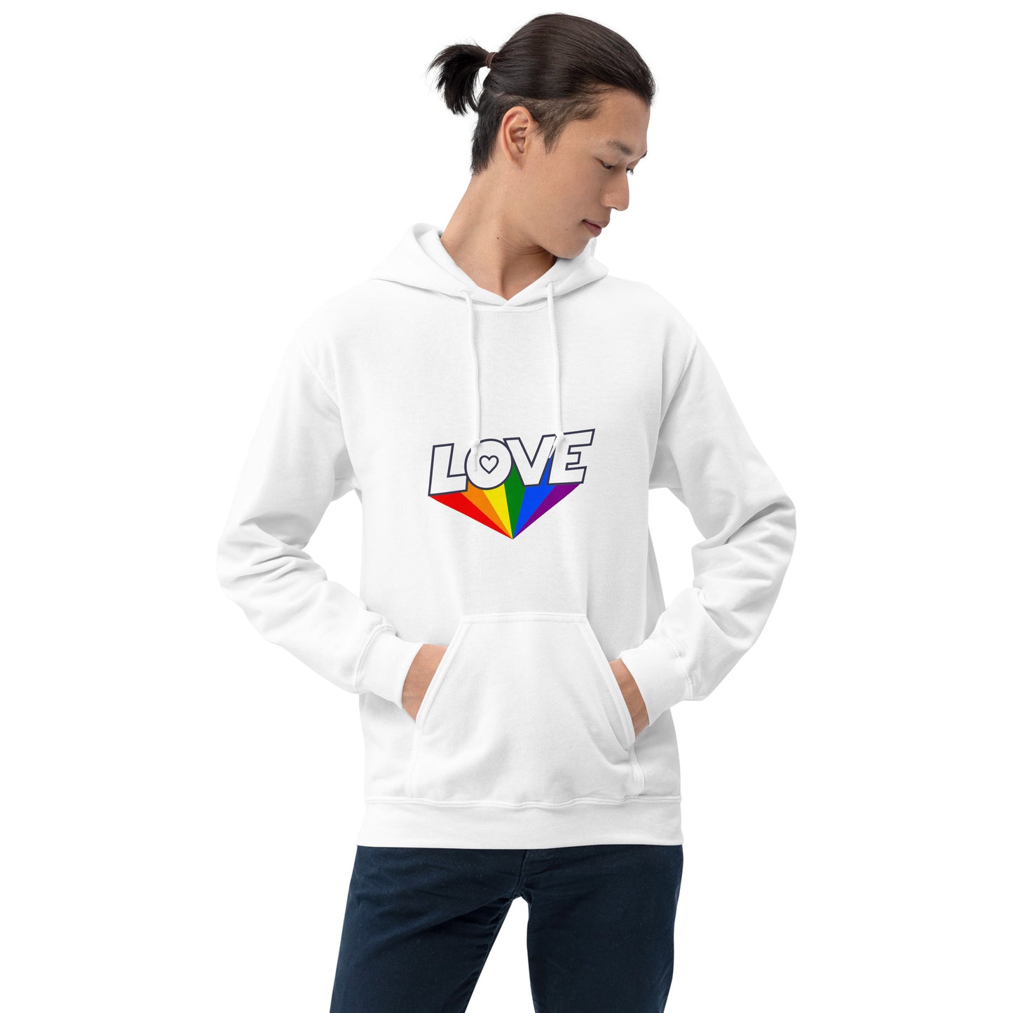 Hoodie - Love with Pride - LOVE sign rainbow