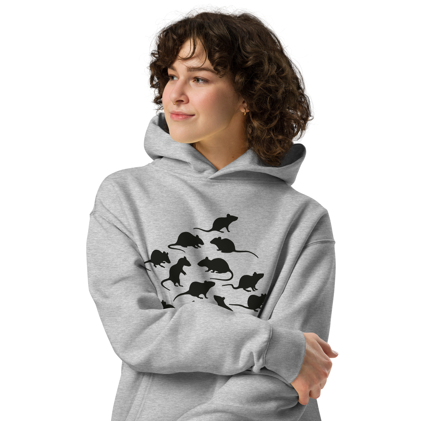 Trendy oversized hoodie - The Rat Family