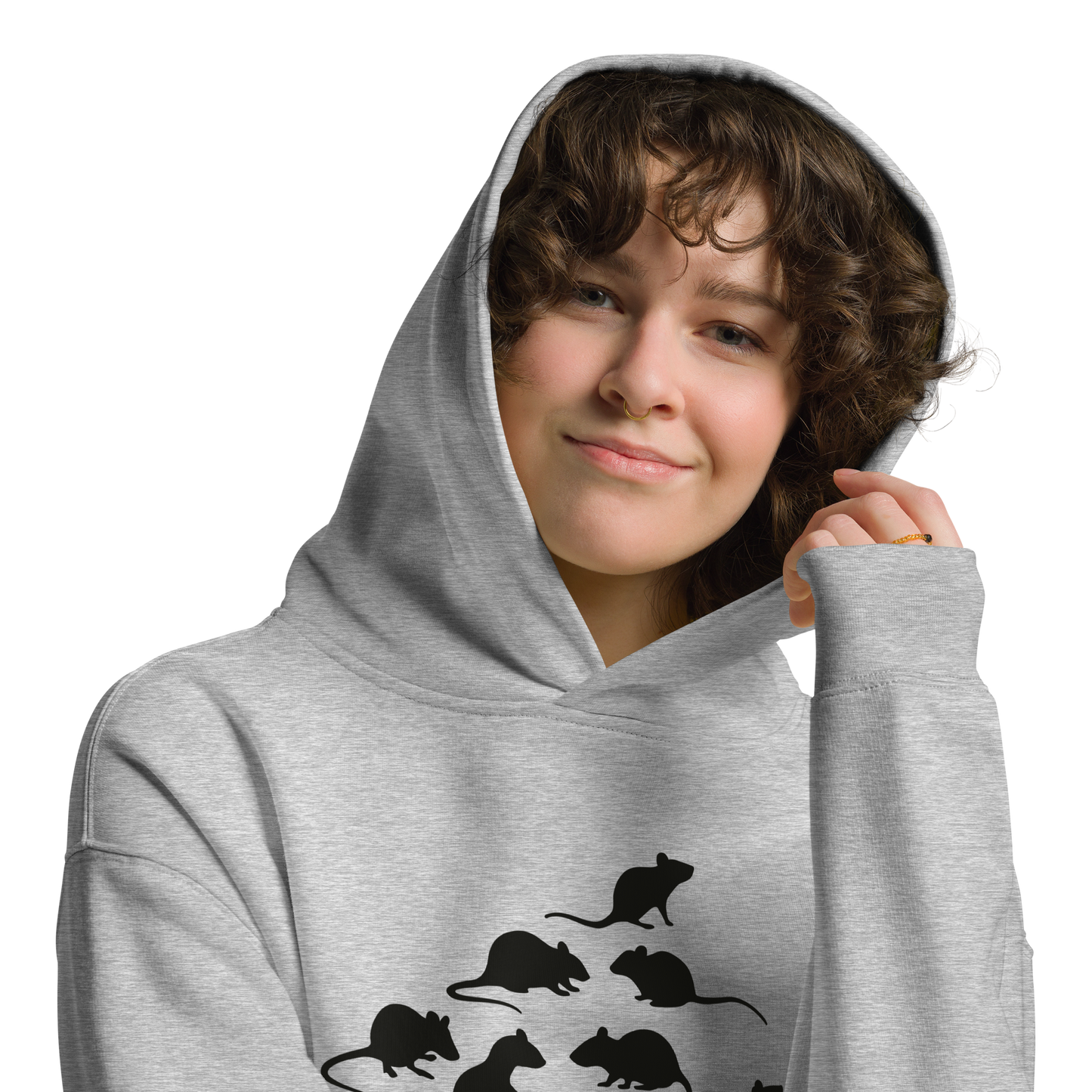 Trendy oversized hoodie - The Rat Family