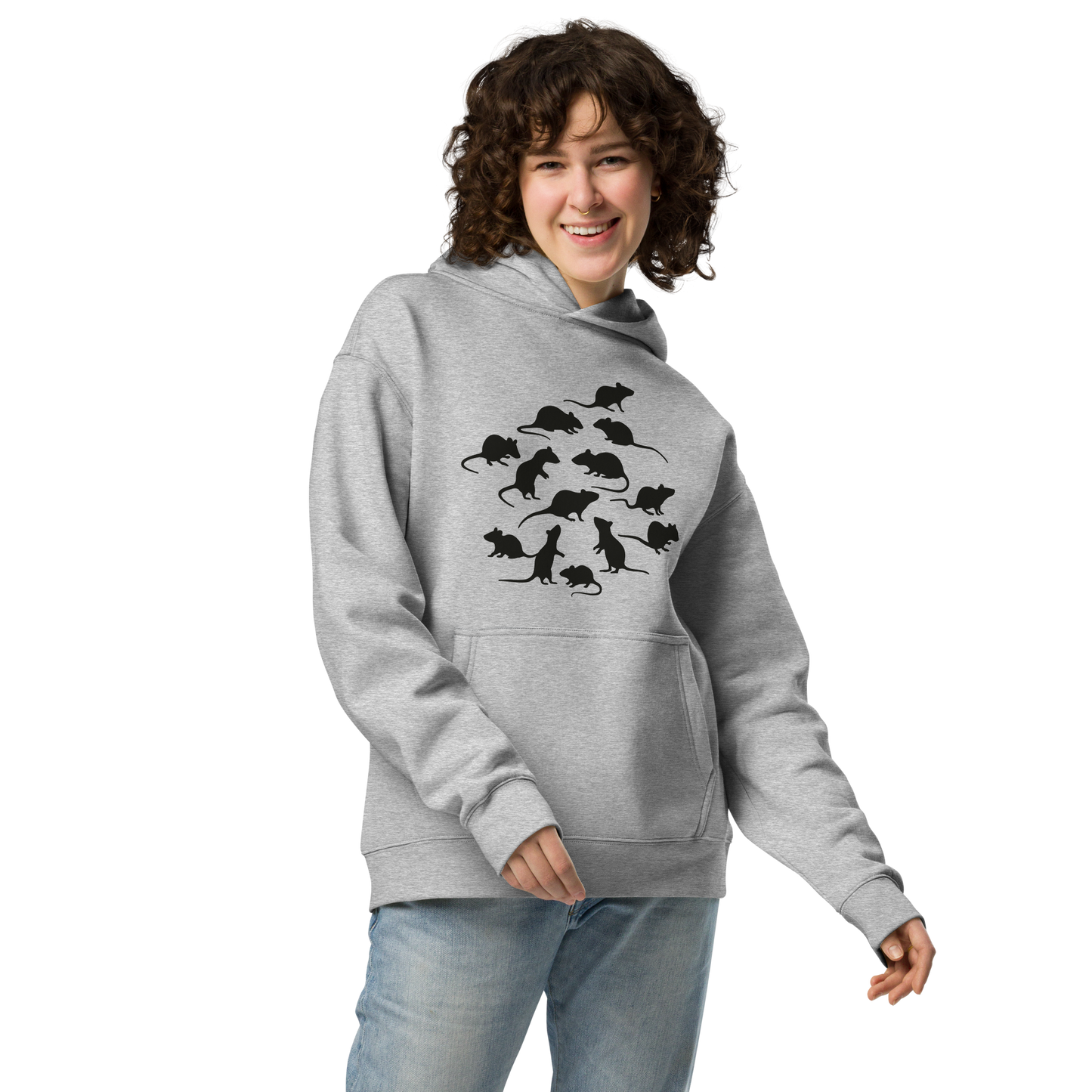 Trendy oversized hoodie - The Rat Family