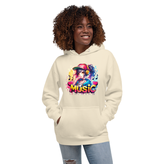 Hoodie - Graffiti Street Art Anime Girls - Music