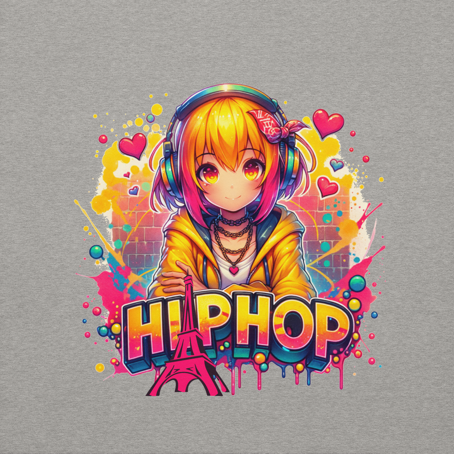 Hoodie - Graffiti Street Art Anime Girls - Hiphop