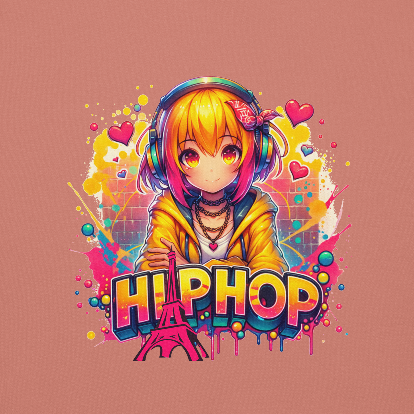 Hoodie - Graffiti Street Art Anime Girls - Hiphop