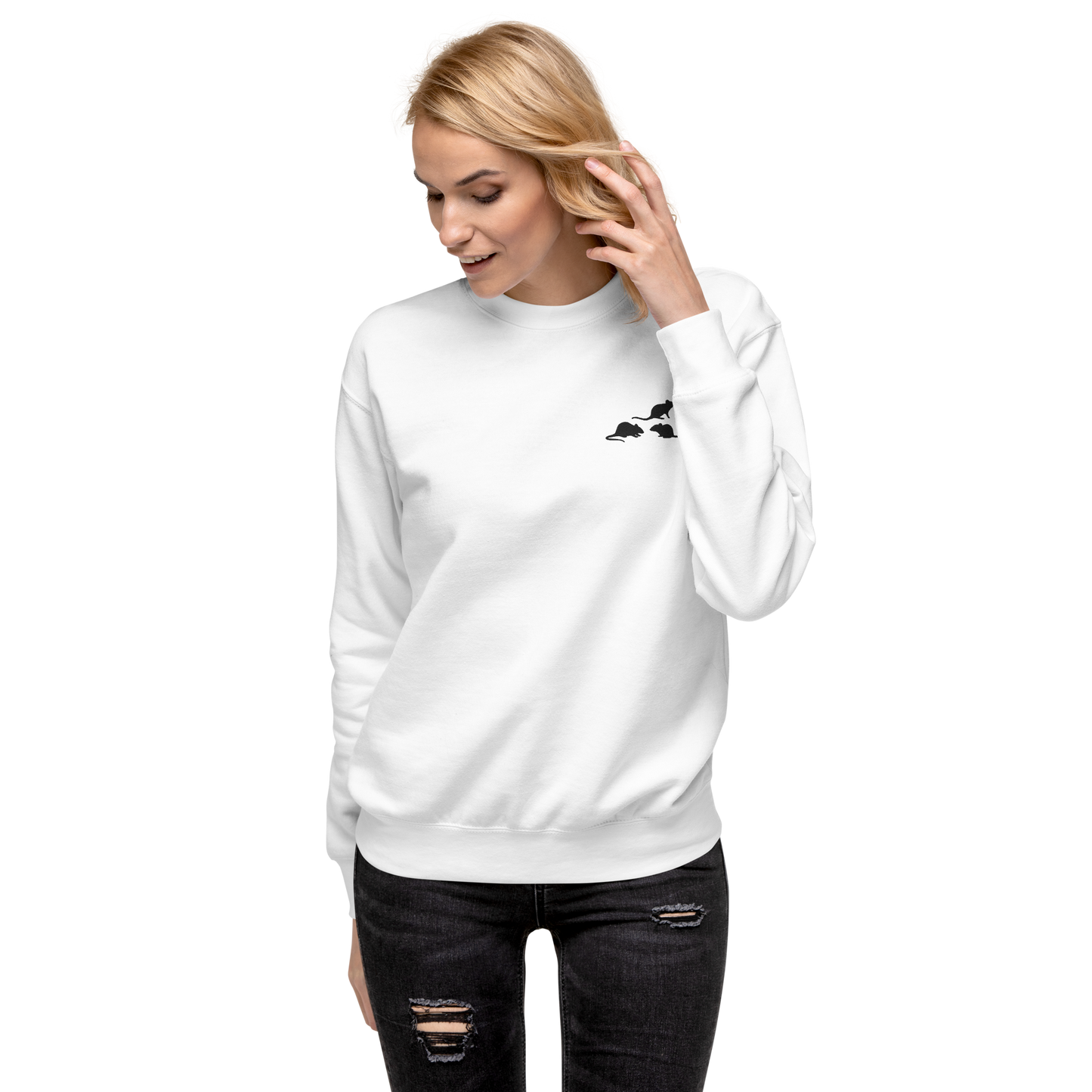 Embroidered Women's Premium Sweatshirt - The Rat Family