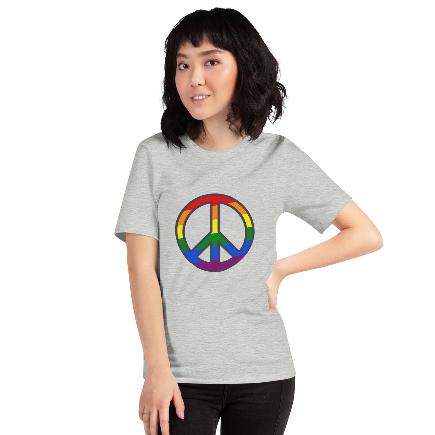 T-shirt - Love with Pride - Rainbow peace symbol