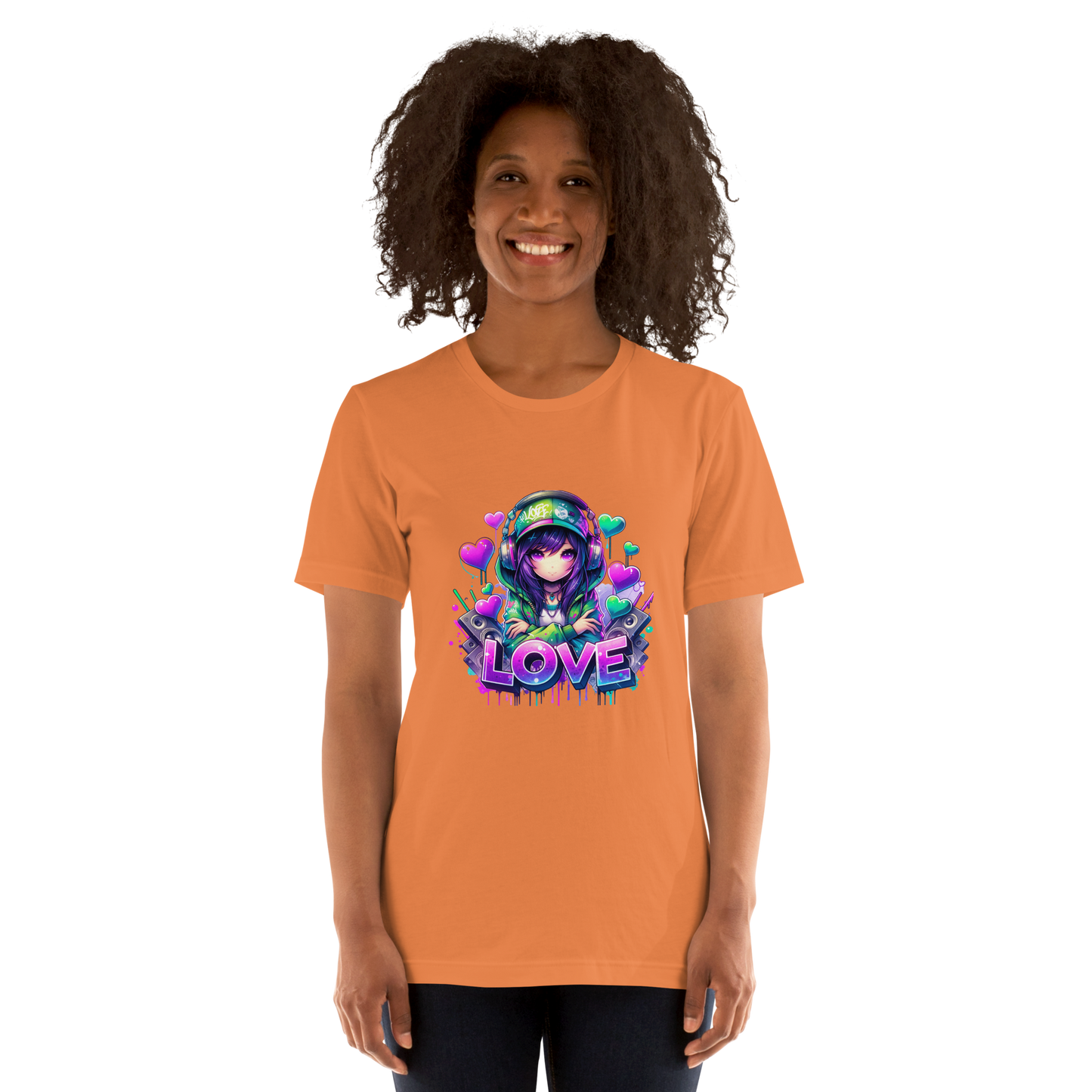 T-shirt - Graffiti Street Art Anime Girls - Love