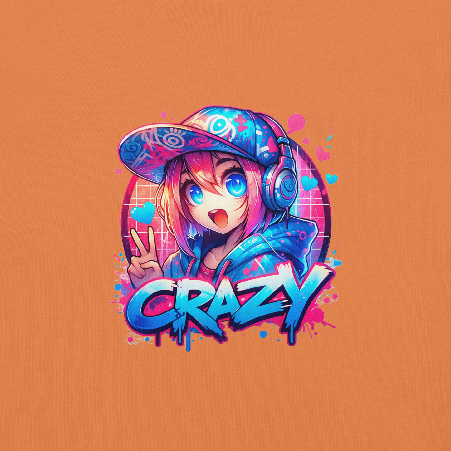 T-shirt - Graffiti Street Art Anime Girls - Crazy 2