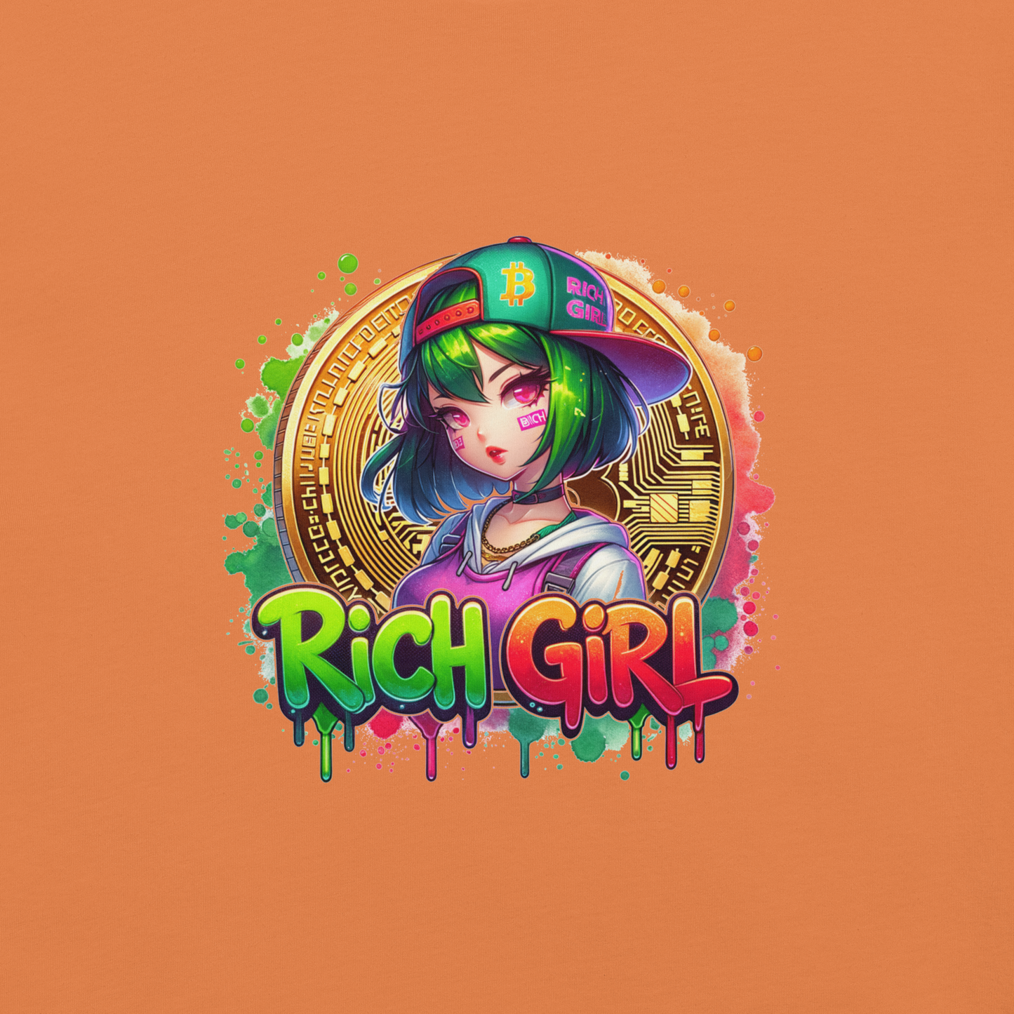 T-shirt - Graffiti Street Art Anime Girls - Rich girl