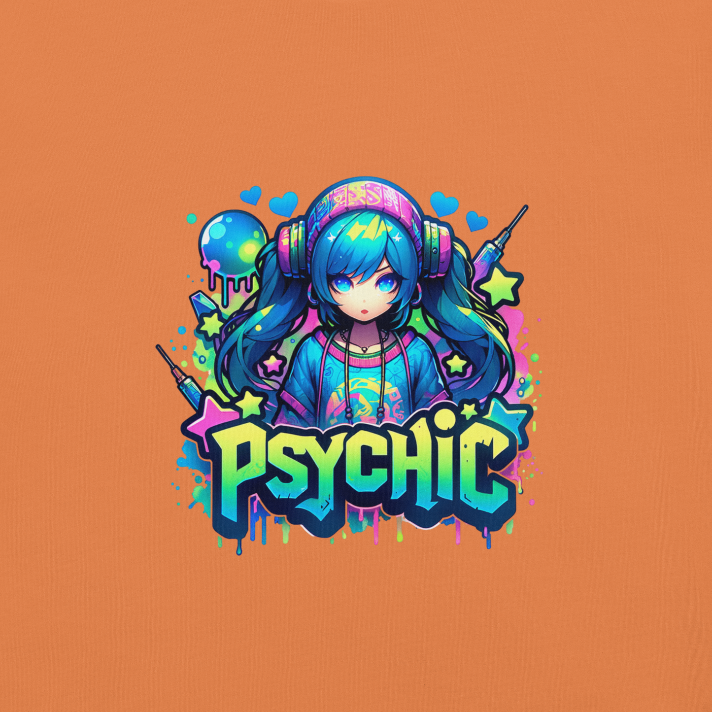 T-shirt - Graffiti Street Art Anime Girls - Psychic