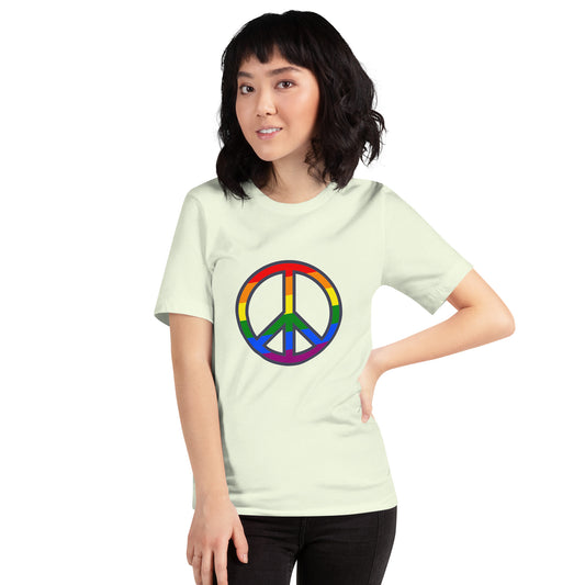 T-shirt - Love with Pride - Rainbow peace symbol