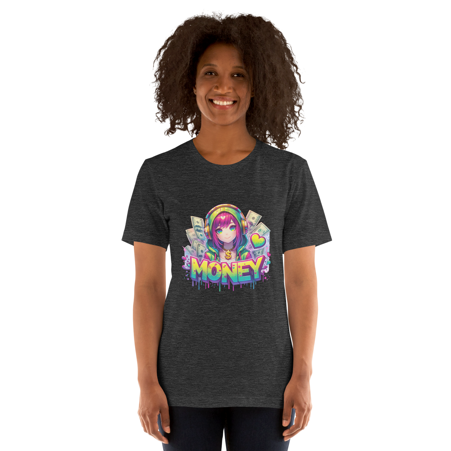 T-shirt - Graffiti Street Art Anime Girls - Money