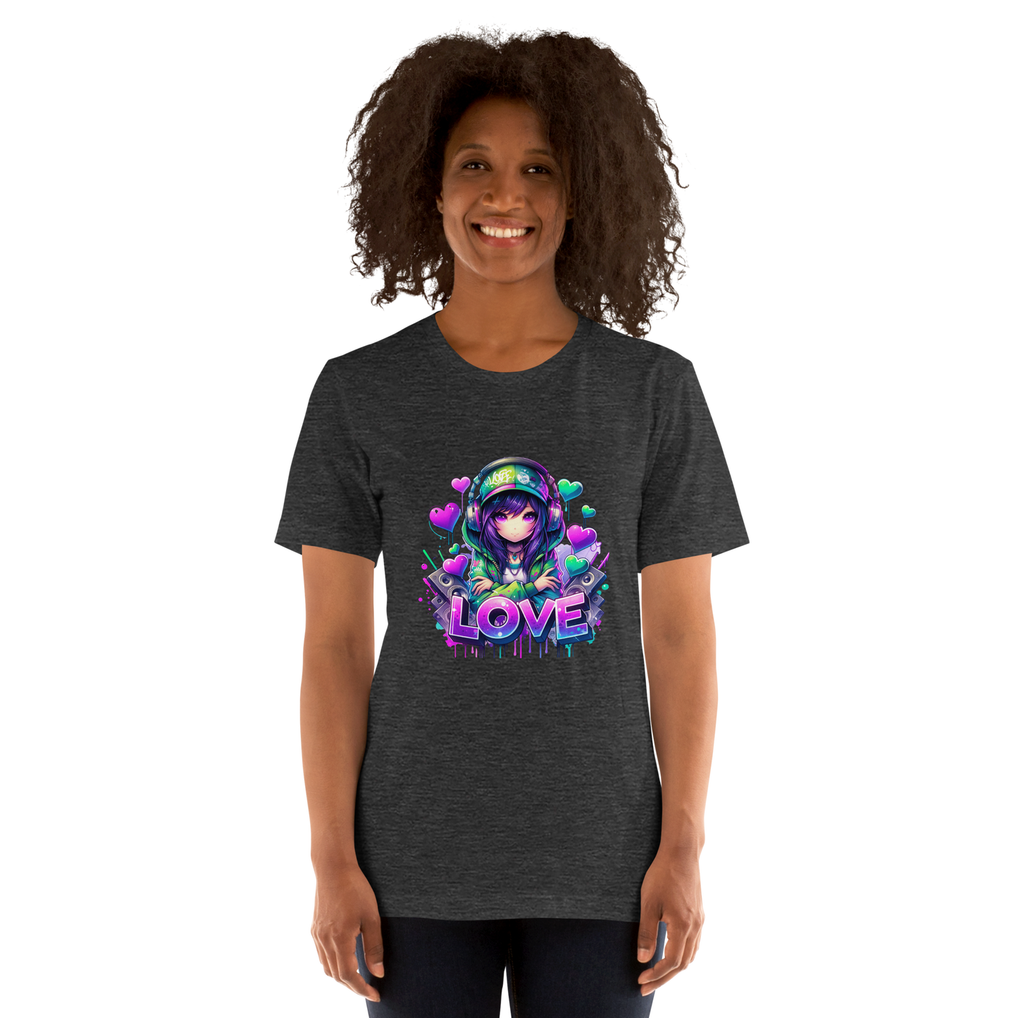 T-shirt - Graffiti Street Art Anime Girls - Love