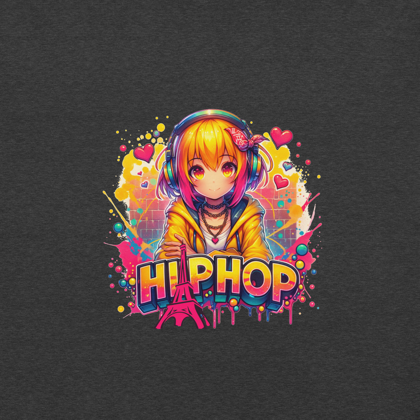 T-shirt - Graffiti Street Art Anime Girls - Hiphop