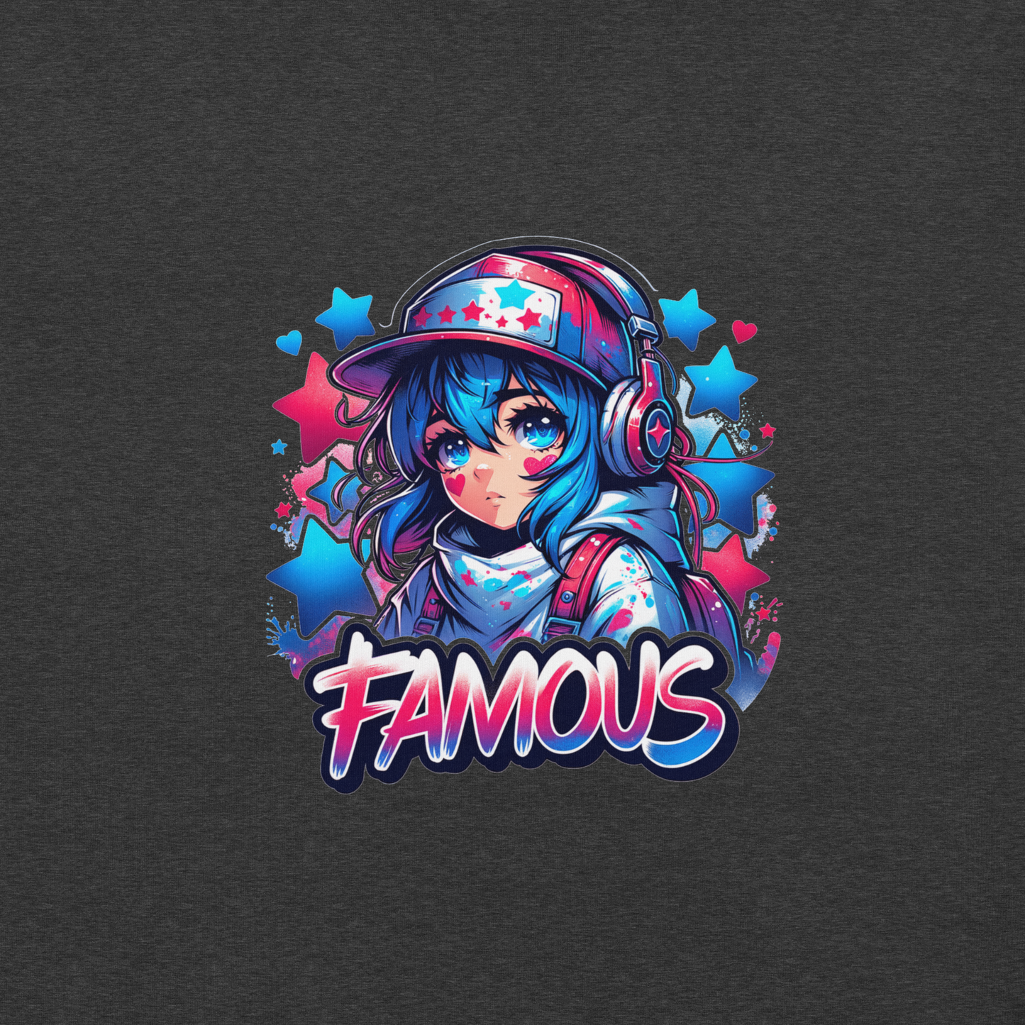 T-shirt - Graffiti Street Art Anime Girls - Famous