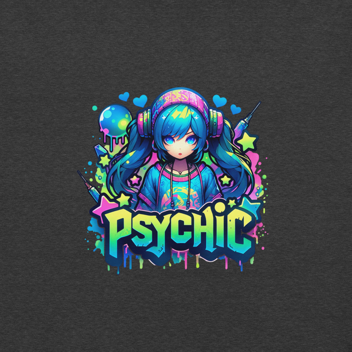 T-shirt - Graffiti Street Art Anime Girls - Psychic