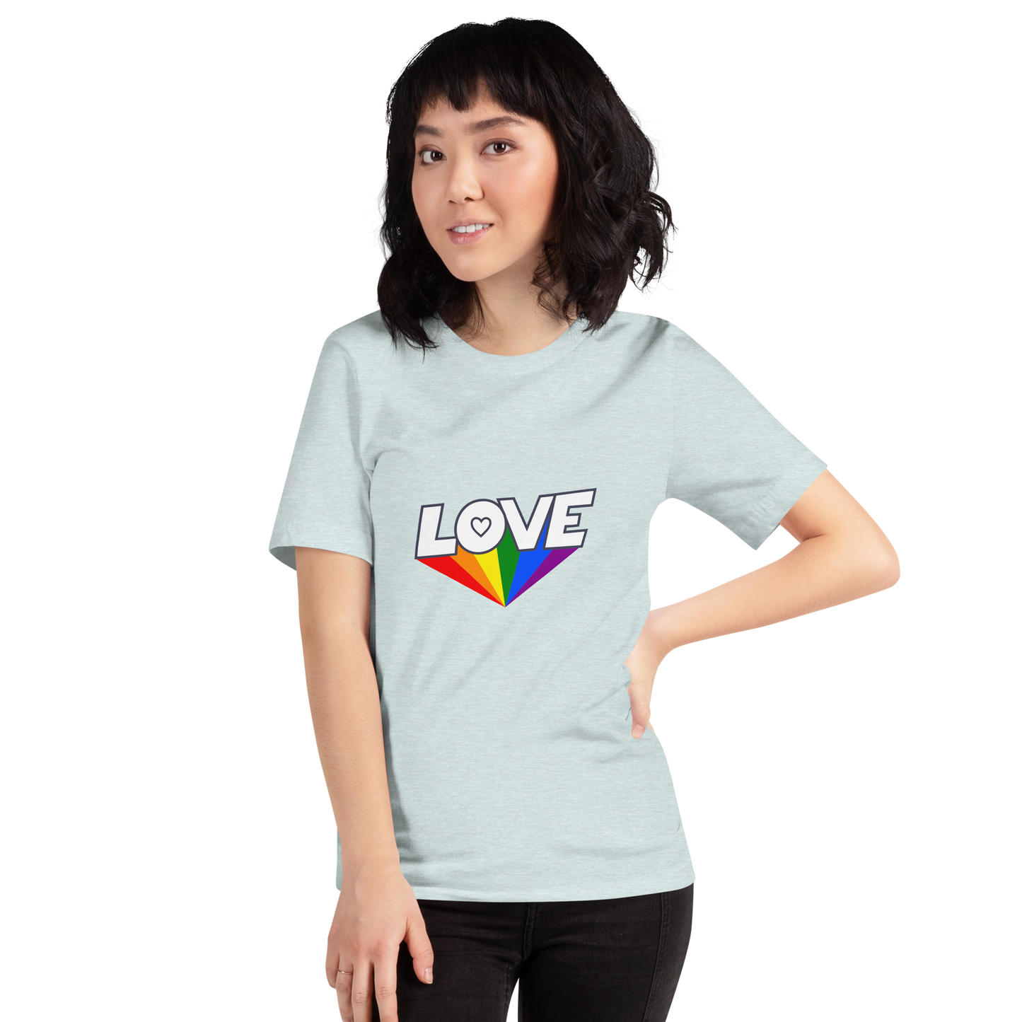 T-shirt - Love with Pride - LOVE sign rainbow