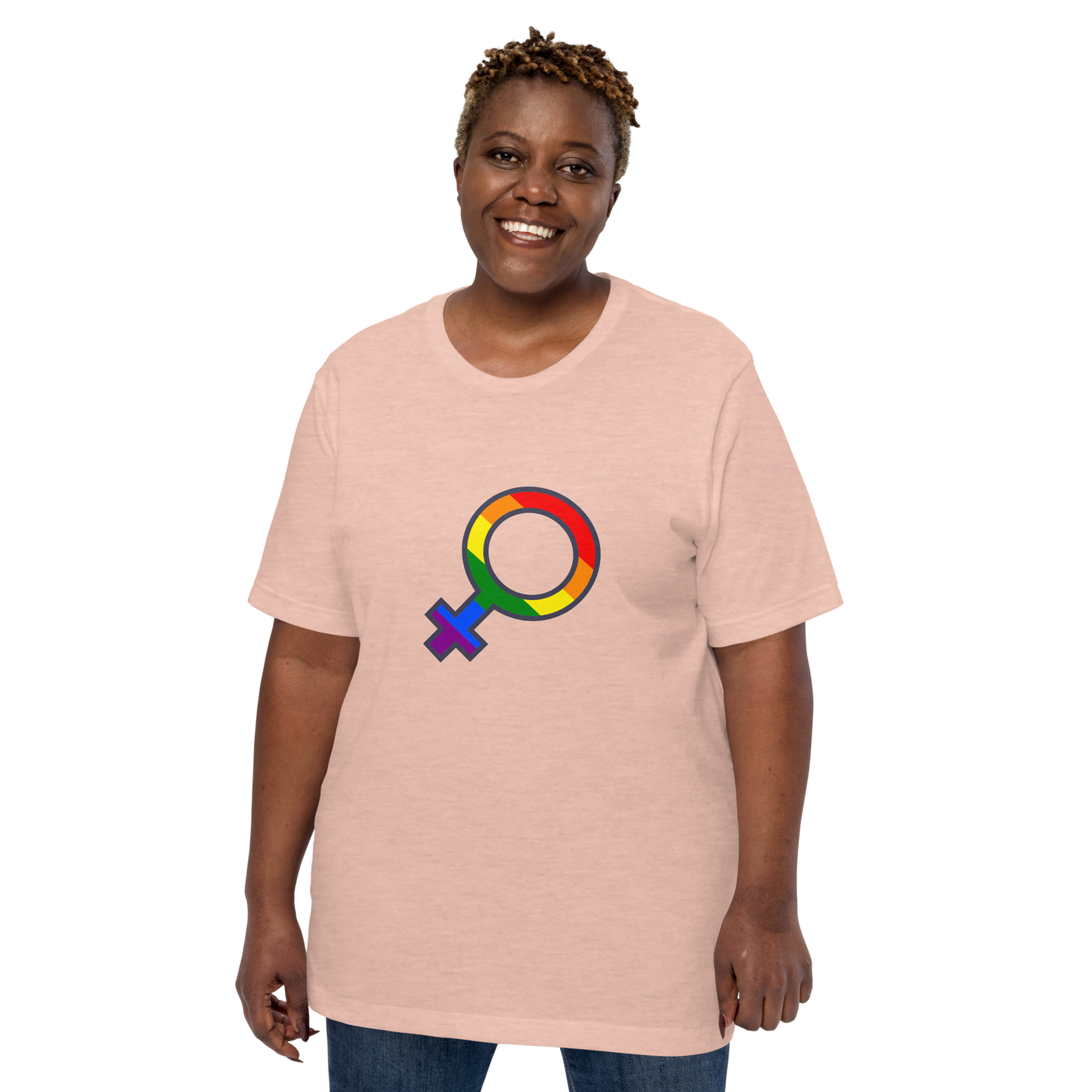 T-shirt - Love with Pride - Female gender symbol rainbow