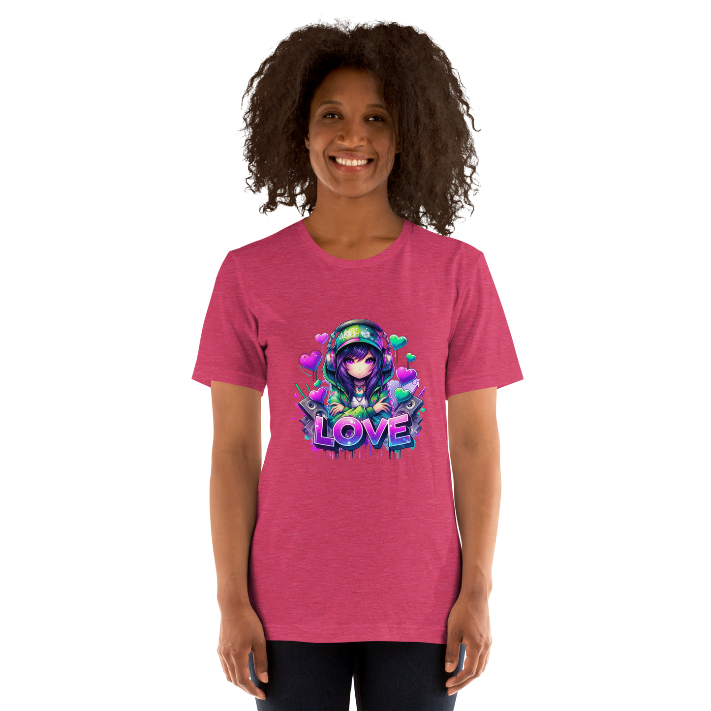 T-shirt - Graffiti Street Art Anime Girls - Love