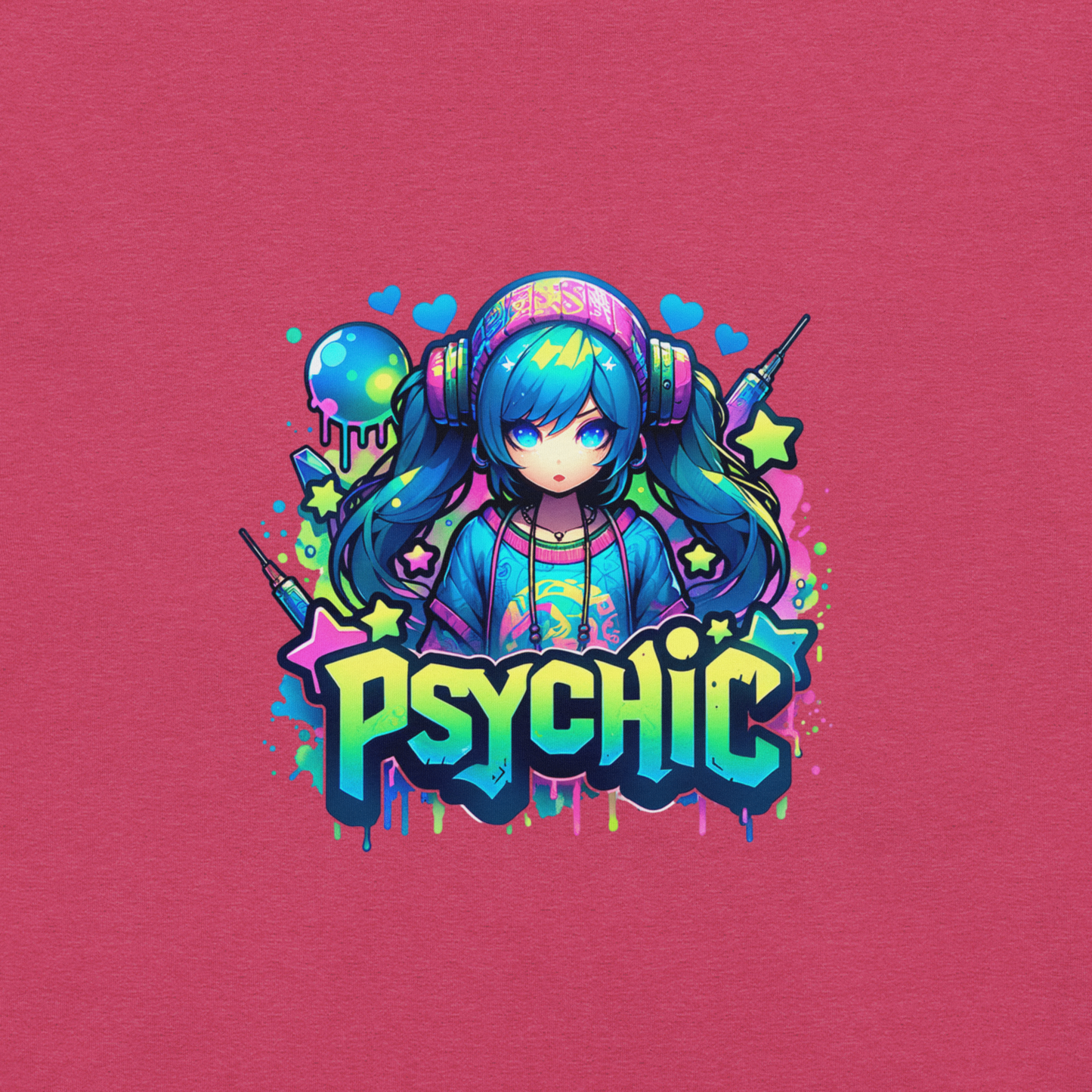 T-shirt - Graffiti Street Art Anime Girls - Psychic