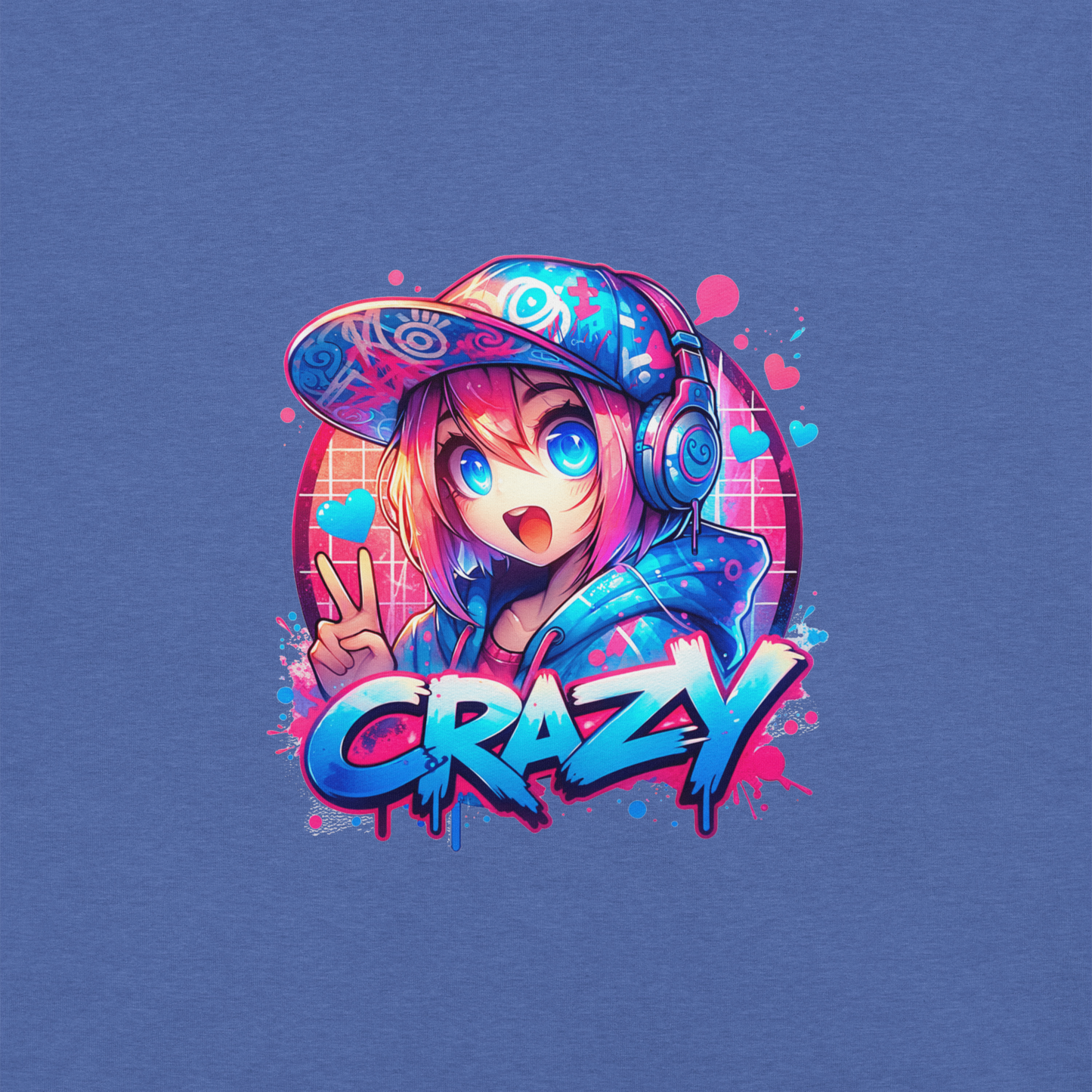 T-shirt - Graffiti Street Art Anime Girls - Crazy 2