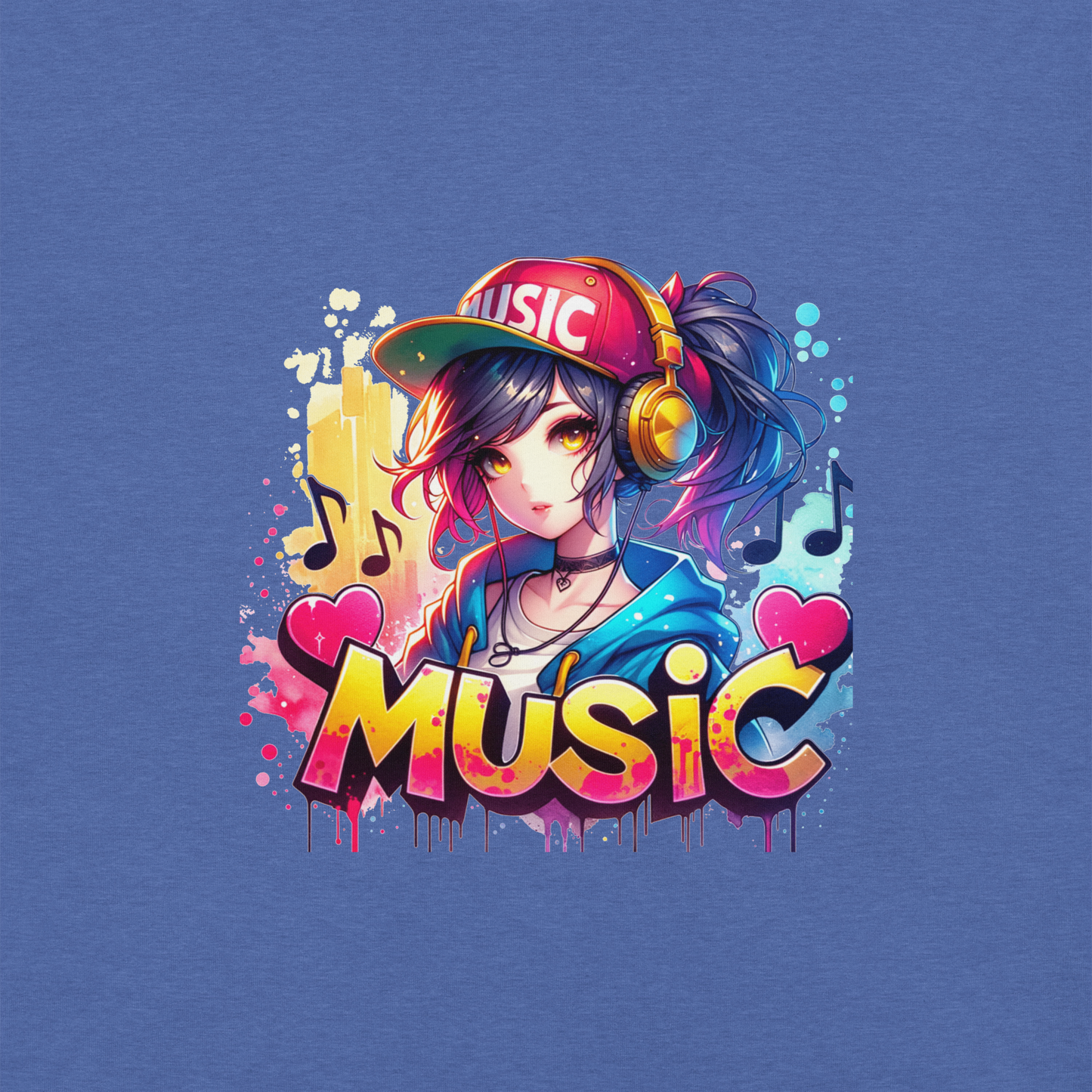 T-shirt - Graffiti Street Art Anime Girls - Music