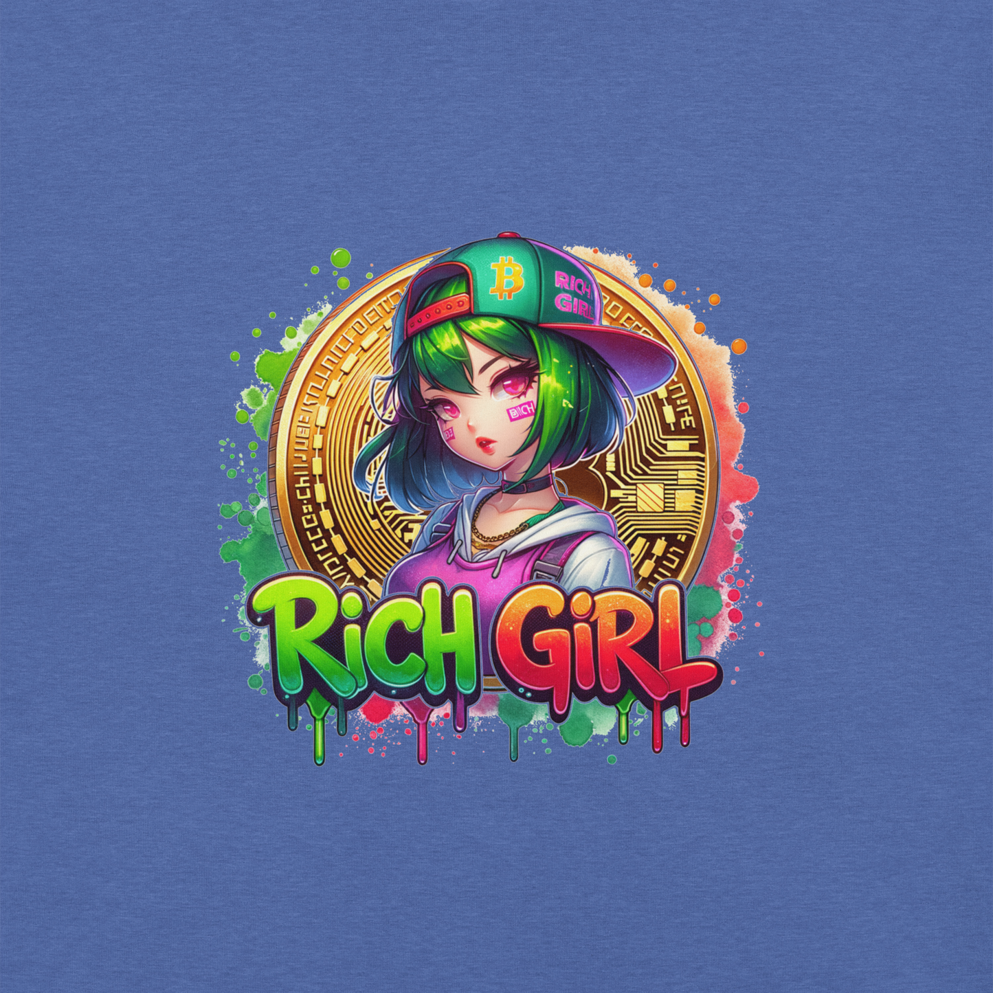 T-shirt - Graffiti Street Art Anime Girls - Rich girl