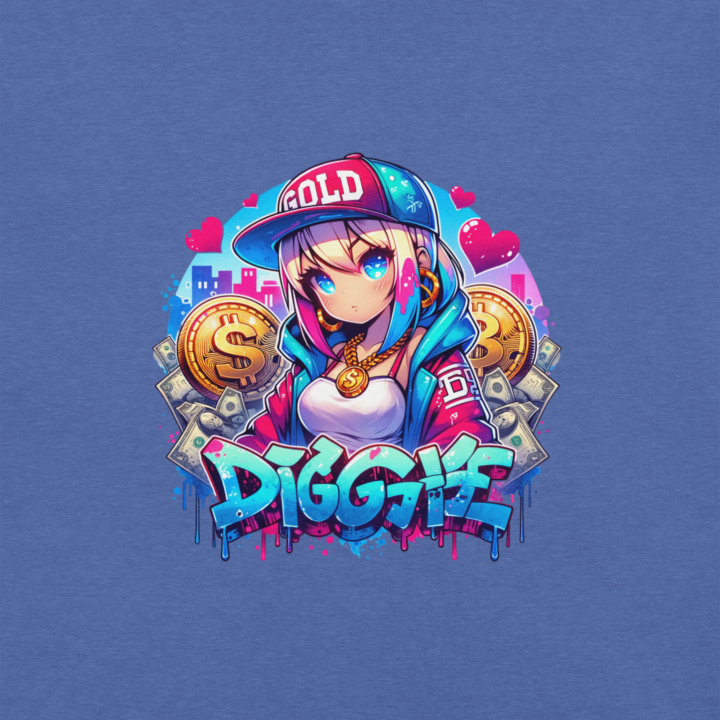 T-shirt - Graffiti Street Art Anime Girls - Diggie