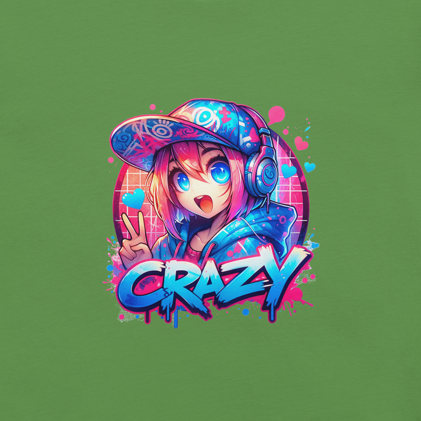 T-shirt - Graffiti Street Art Anime Girls - Crazy 2