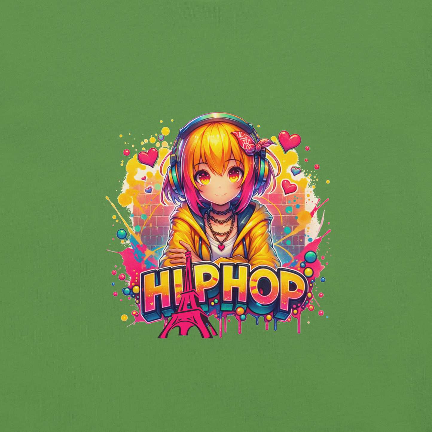 T-shirt - Graffiti Street Art Anime Girls - Hiphop