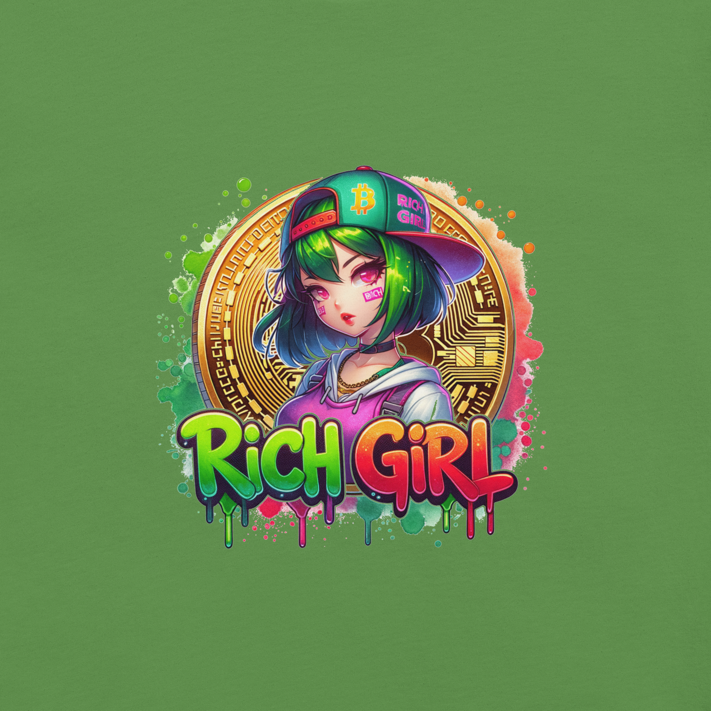 T-shirt - Graffiti Street Art Anime Girls - Rich girl