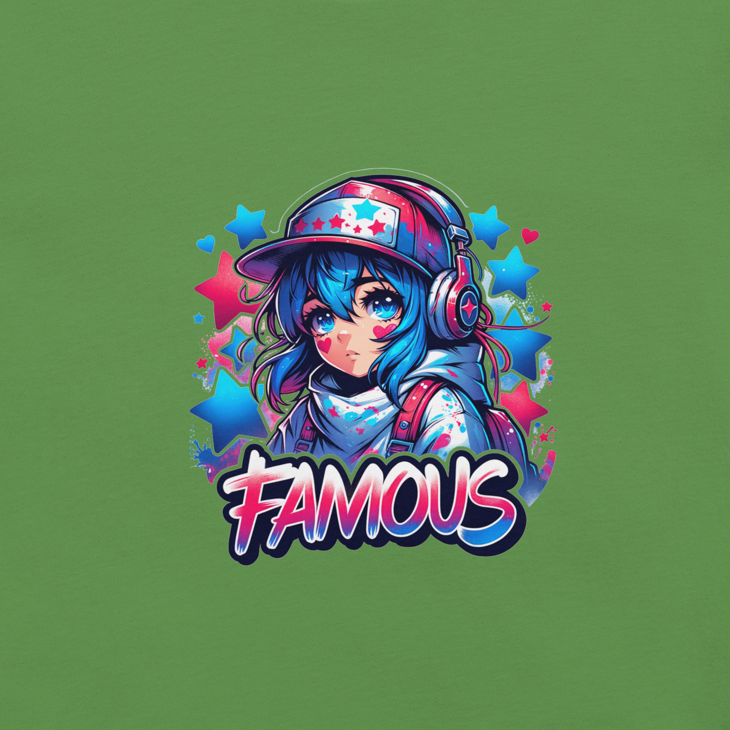 T-shirt - Graffiti Street Art Anime Girls - Famous