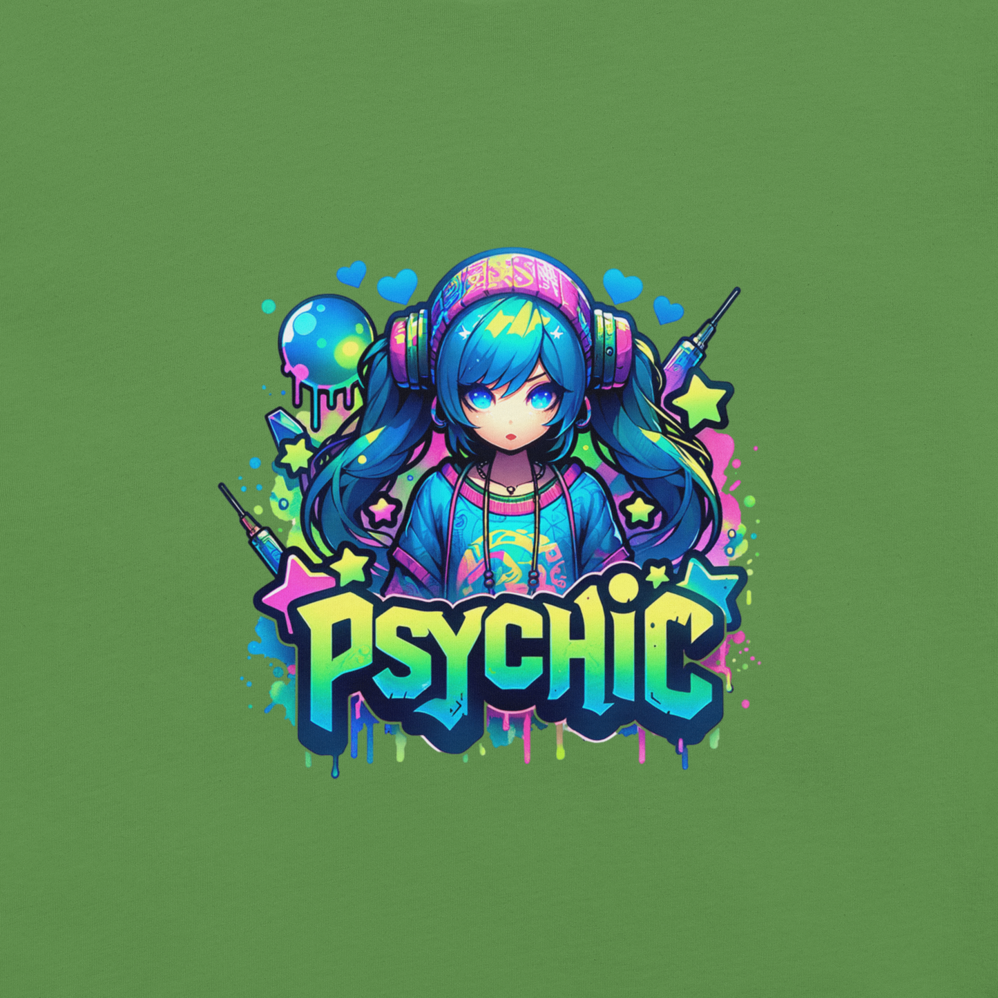 T-shirt - Graffiti Street Art Anime Girls - Psychic