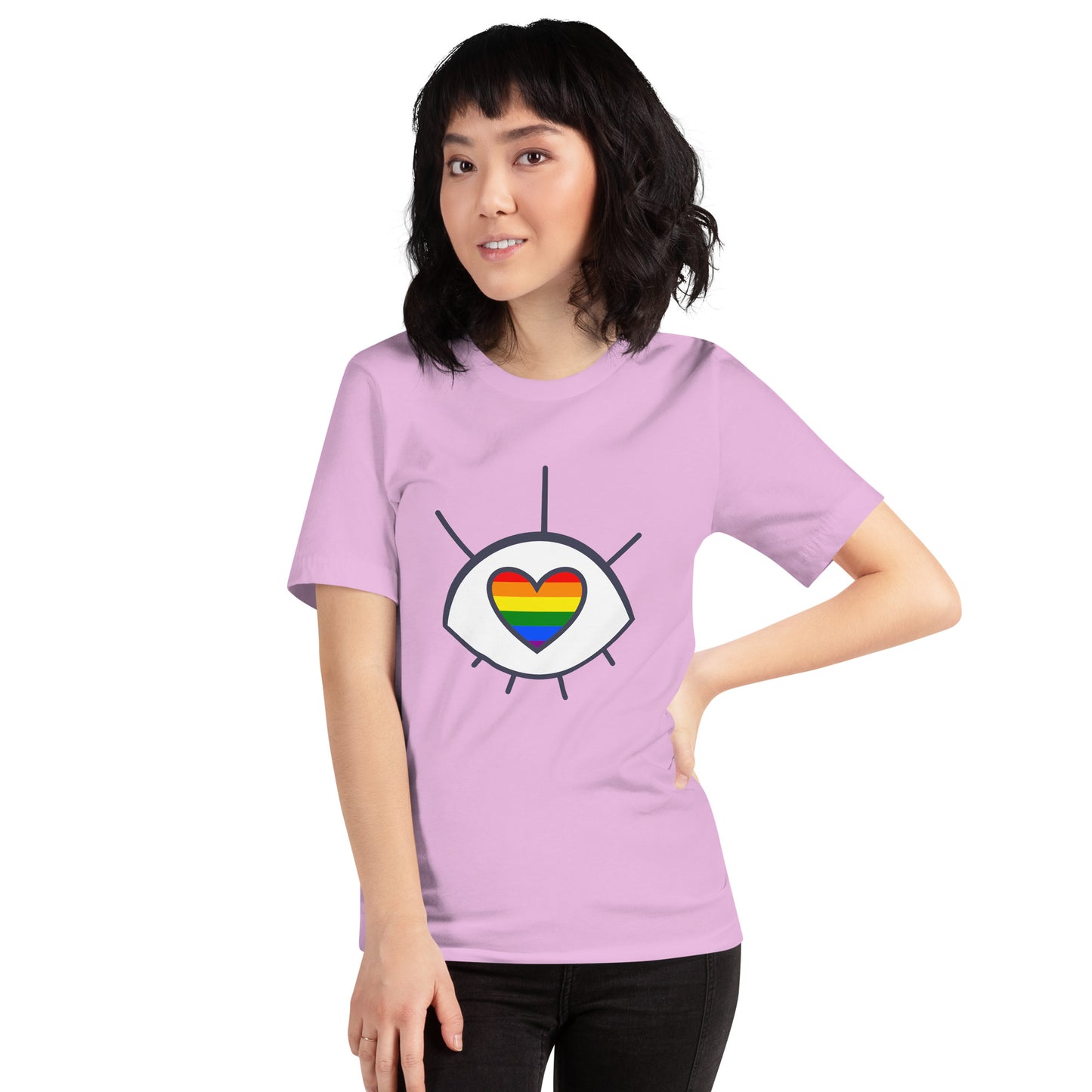 T-shirt - Love with Pride - Eye with a heart rainbow