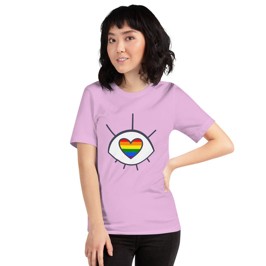 T-shirt - Love with Pride - Eye with a heart rainbow