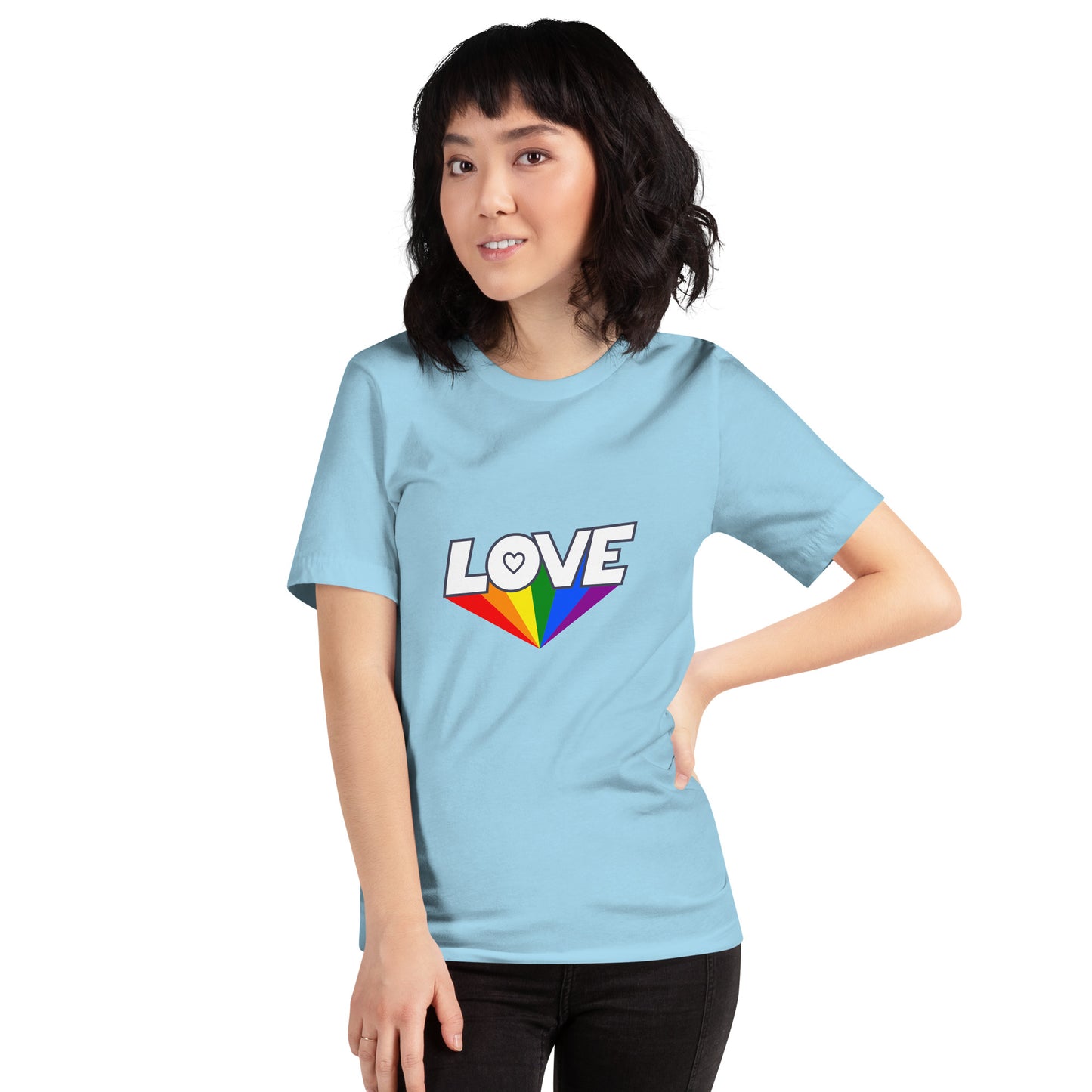 T-shirt - Love with Pride - LOVE sign rainbow