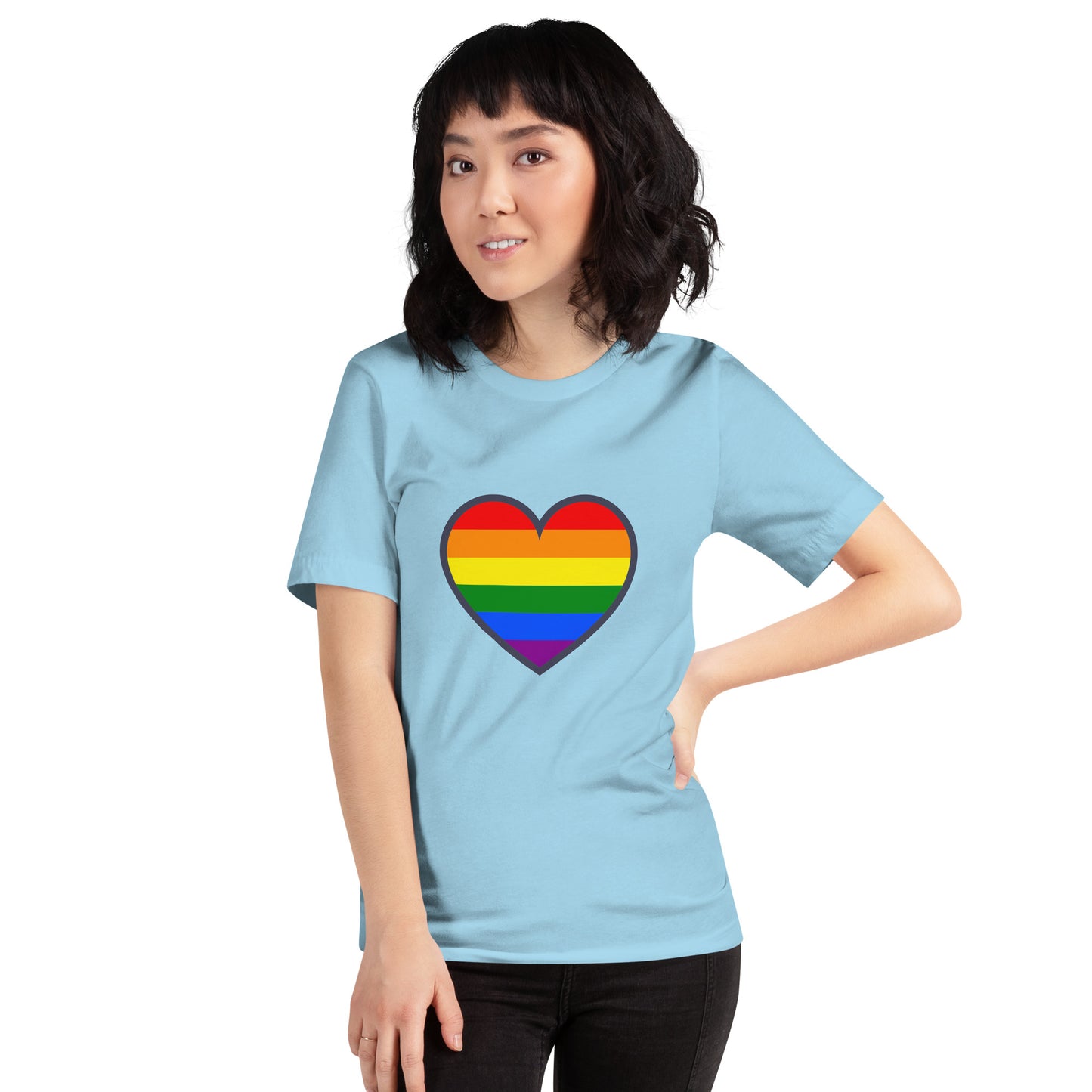 T-shirt - Love with Pride - Heart symbol rainbow