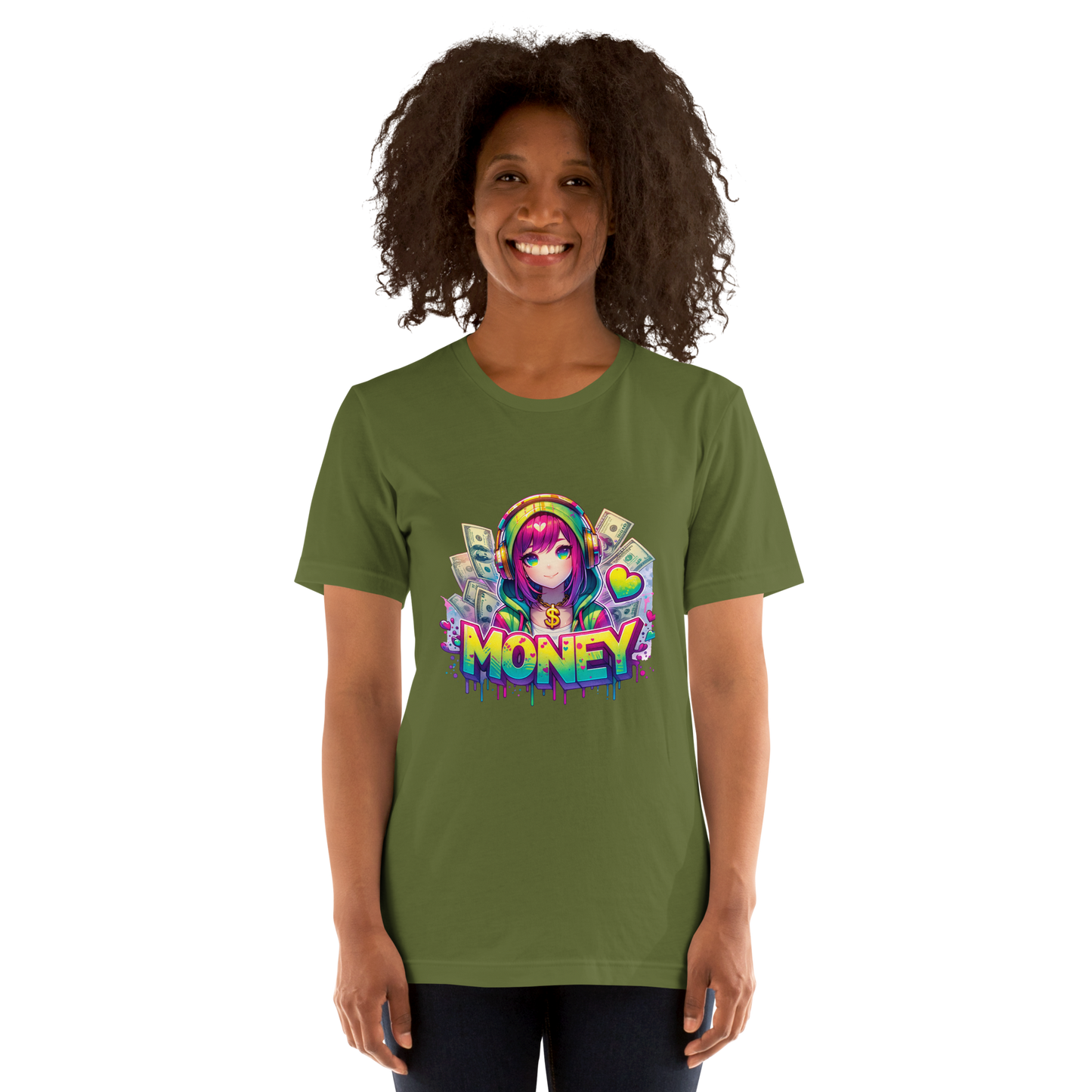 T-shirt - Graffiti Street Art Anime Girls - Money