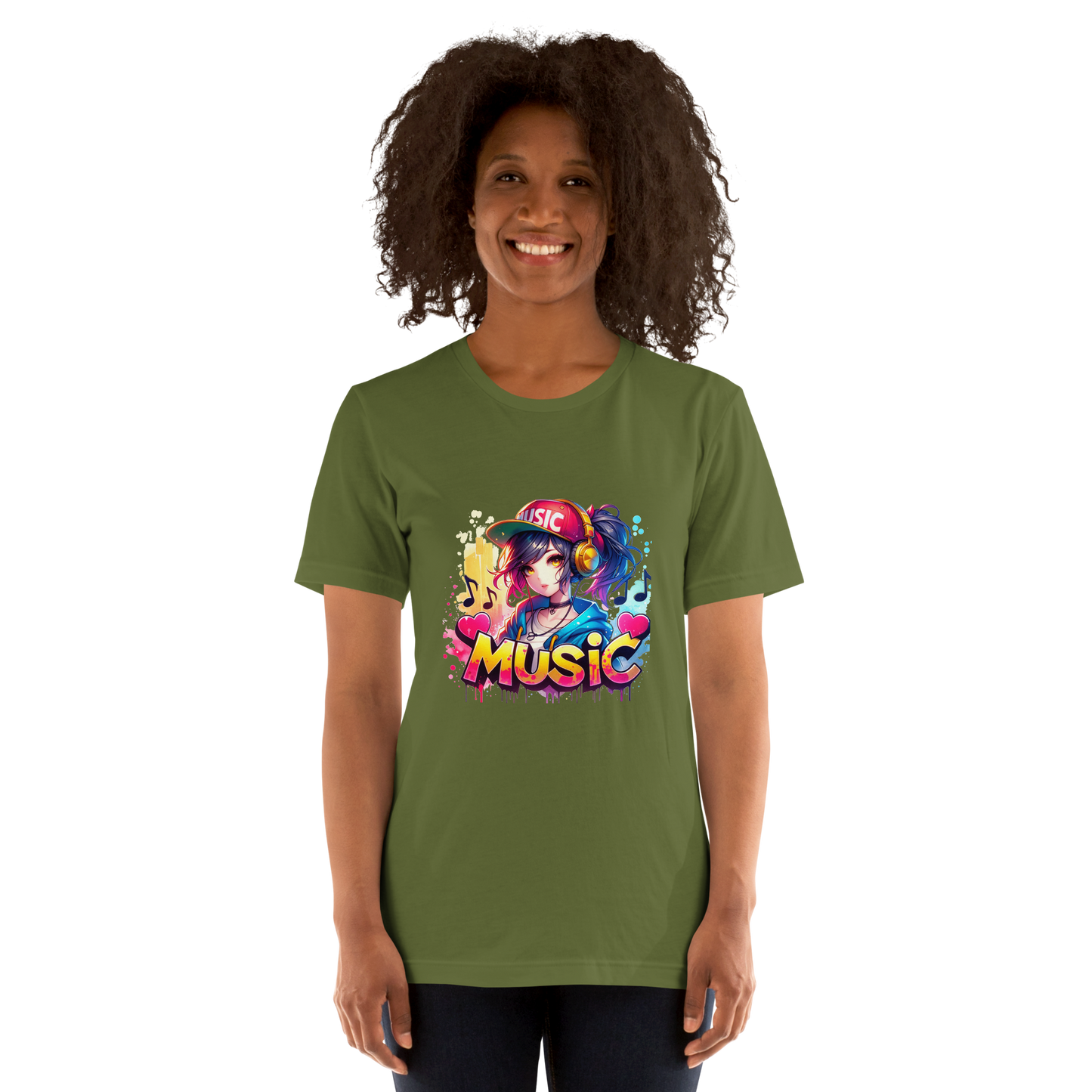 T-shirt - Graffiti Street Art Anime Girls - Music