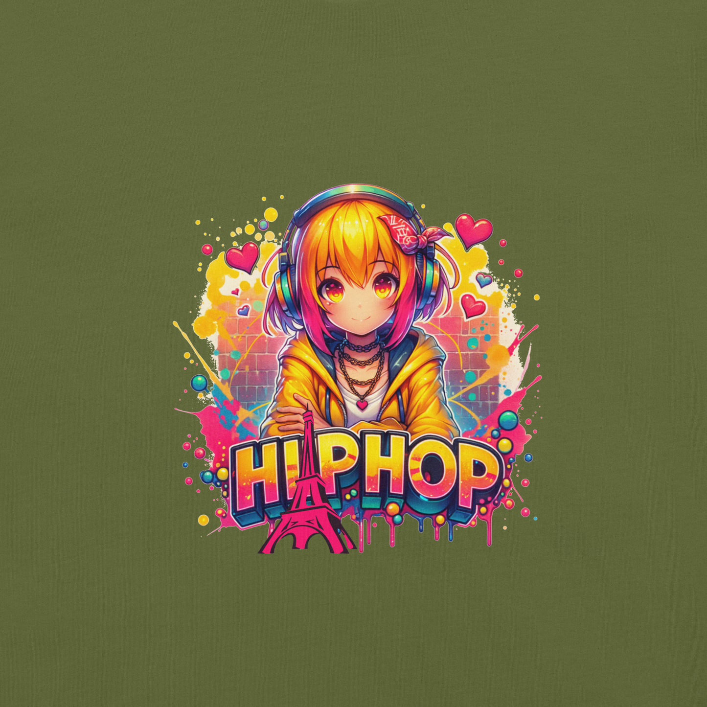 T-shirt - Graffiti Street Art Anime Girls - Hiphop