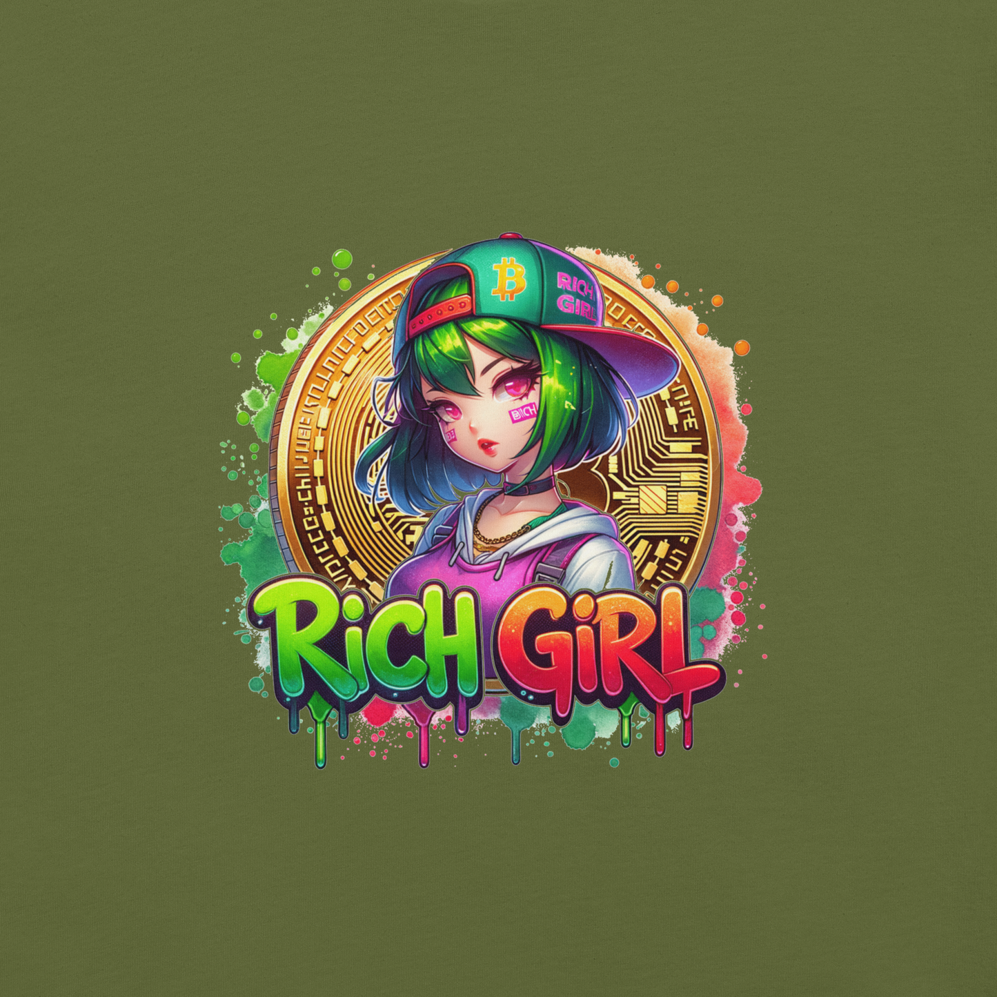 T-shirt - Graffiti Street Art Anime Girls - Rich girl