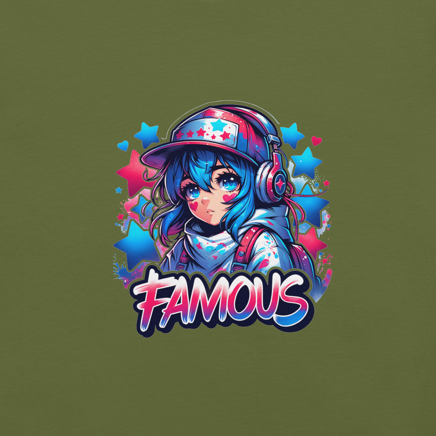 T-shirt - Graffiti Street Art Anime Girls - Famous